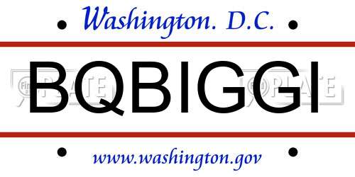 BQBIGGI District Of Columbia License Plate