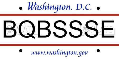 BQBSSSE District Of Columbia License Plate