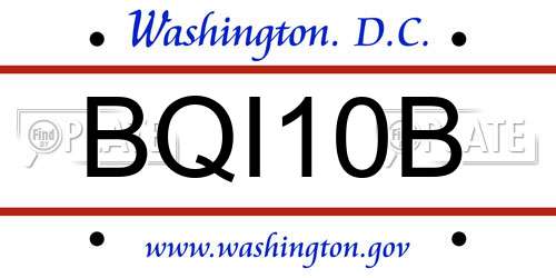 BQI10B District Of Columbia License Plate