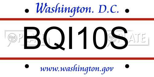 BQI10S District Of Columbia License Plate