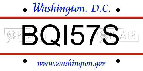 BQI57S District Of Columbia License Plate