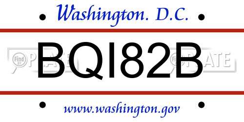 BQI82B District Of Columbia License Plate