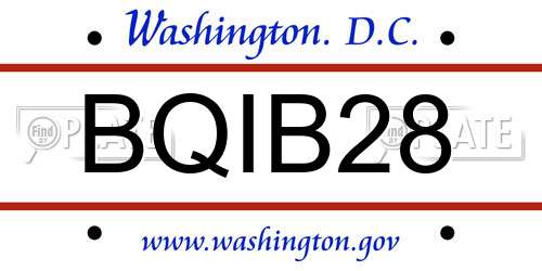 BQIB28 District Of Columbia License Plate