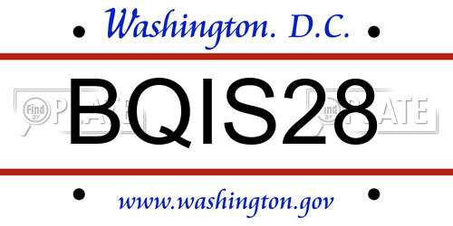 BQIS28 District Of Columbia License Plate
