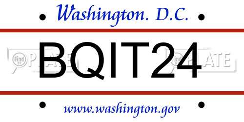 BQIT24 District Of Columbia License Plate