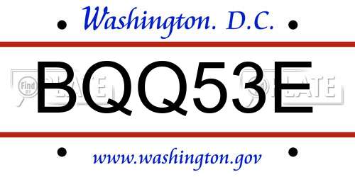 BQQ53E District Of Columbia License Plate