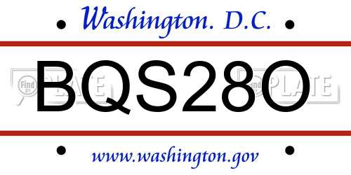 BQS28O District Of Columbia License Plate