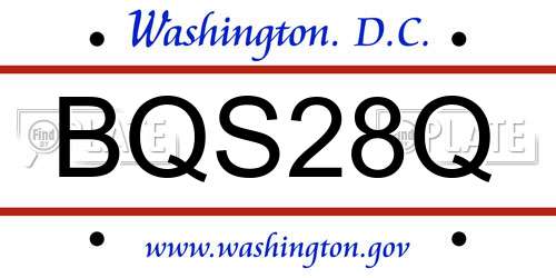 BQS28Q District Of Columbia License Plate