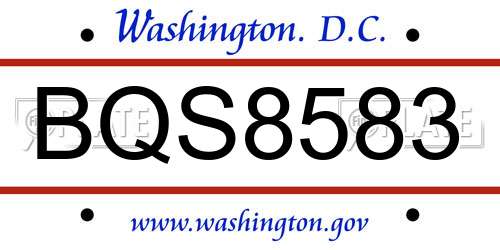 BQS8583 District Of Columbia License Plate