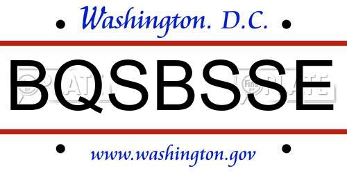 BQSBSSE District Of Columbia License Plate