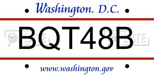 BQT48B District Of Columbia License Plate