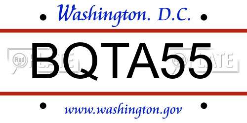 BQTA55 District Of Columbia License Plate