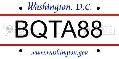BQTA88 District Of Columbia License Plate