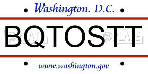 BQTOSTT District Of Columbia License Plate