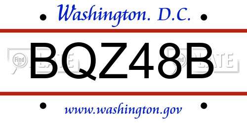 BQZ48B District Of Columbia License Plate