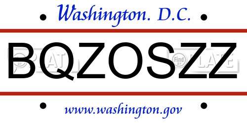 BQZOSZZ District Of Columbia License Plate