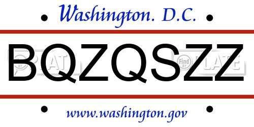BQZQSZZ District Of Columbia License Plate
