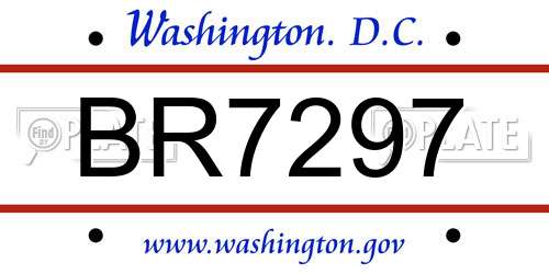 BR7297 District Of Columbia License Plate