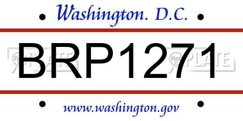 BRP1271 District Of Columbia License Plate