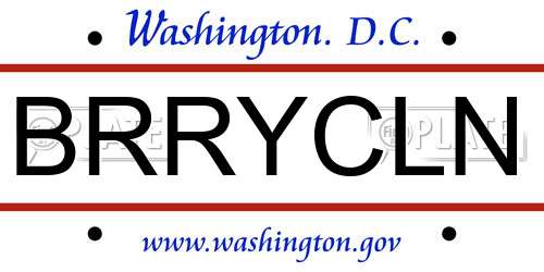 BRRYCLN District Of Columbia License Plate