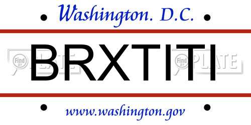 BRXTITI District Of Columbia License Plate