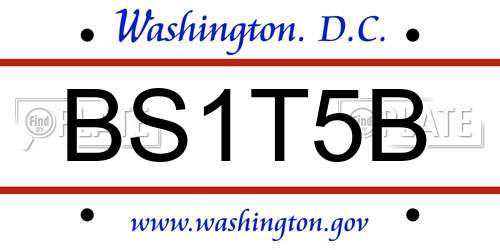 BS1T5B District Of Columbia License Plate