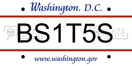 BS1T5S District Of Columbia License Plate