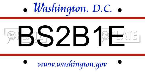 BS2B1E District Of Columbia License Plate