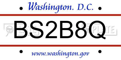 BS2B8Q District Of Columbia License Plate