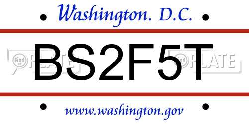 BS2F5T District Of Columbia License Plate