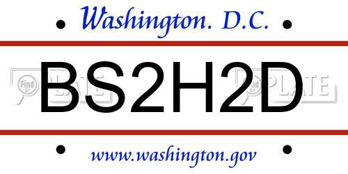 BS2H2D District Of Columbia License Plate