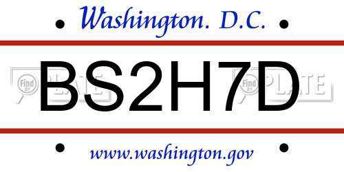 BS2H7D District Of Columbia License Plate