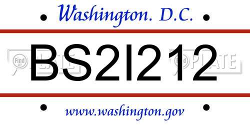 BS2I212 District Of Columbia License Plate