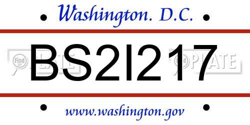 BS2I217 District Of Columbia License Plate
