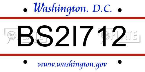 BS2I712 District Of Columbia License Plate