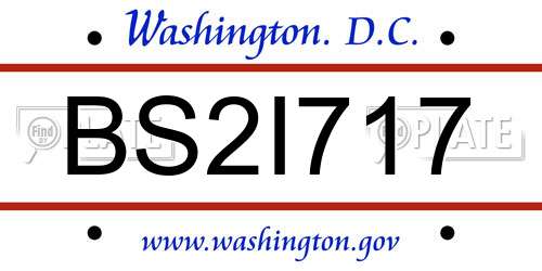 BS2I717 District Of Columbia License Plate