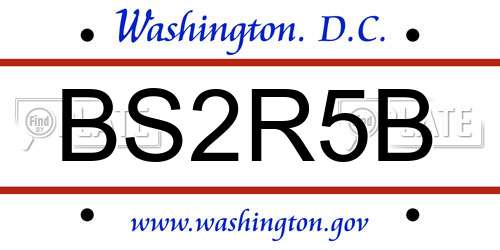 BS2R5B District Of Columbia License Plate
