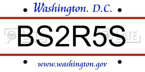 BS2R5S District Of Columbia License Plate