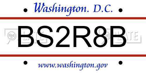 BS2R8B District Of Columbia License Plate