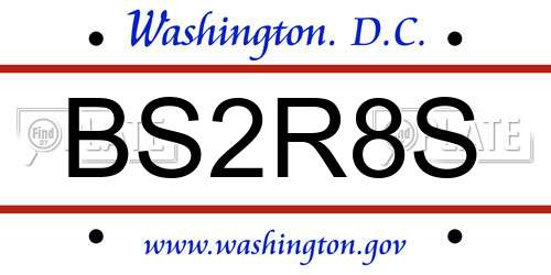 BS2R8S District Of Columbia License Plate