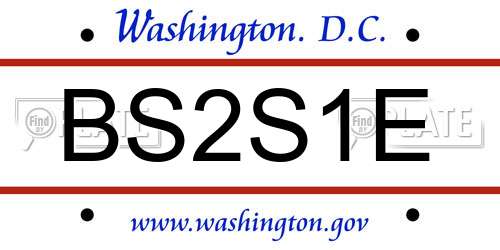 BS2S1E District Of Columbia License Plate