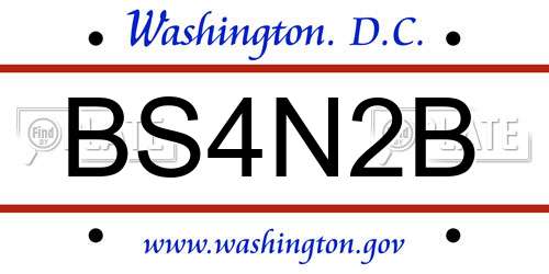 BS4N2B District Of Columbia License Plate
