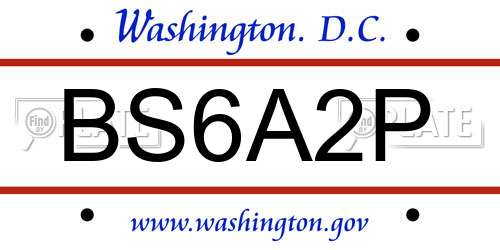 BS6A2P District Of Columbia License Plate