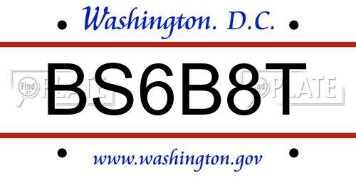 BS6B8T District Of Columbia License Plate