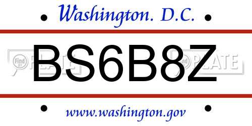 BS6B8Z District Of Columbia License Plate