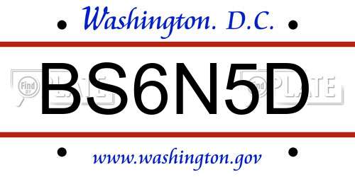 BS6N5D District Of Columbia License Plate