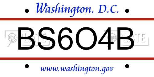 BS6O4B District Of Columbia License Plate