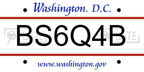 BS6Q4B District Of Columbia License Plate