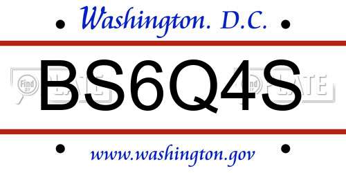 BS6Q4S District Of Columbia License Plate