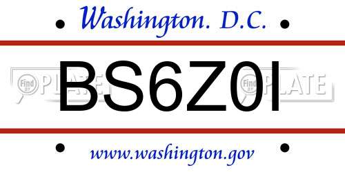 BS6Z0I District Of Columbia License Plate